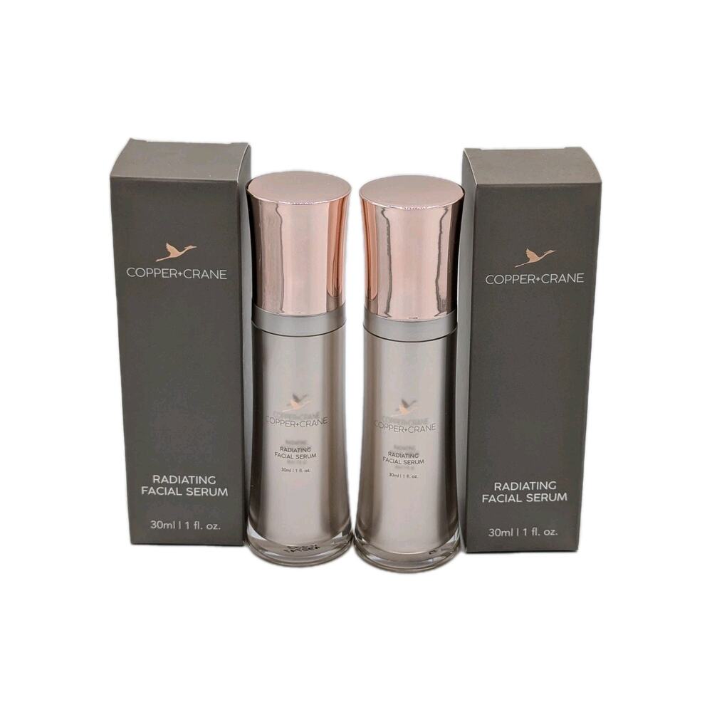 2-Pack Copper + Crane Radiating Facial Serum 1oz / 30ml NEW Free Shipping!